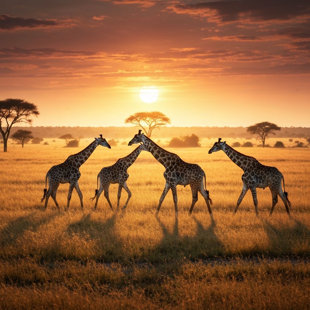 Giraffes at Sunset